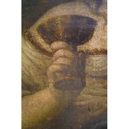 816 - 17th / 18th century Italian School, head and shoulders portrait of a female figure holding a goblet ... 