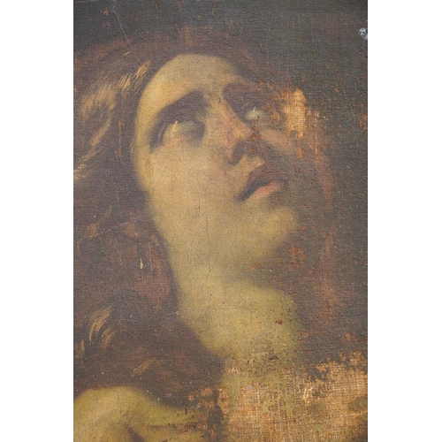 817 - 17th century Italian School, head and shoulders portrait of a religious male figure with eyes lookin... 