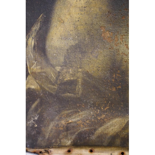 817 - 17th century Italian School, head and shoulders portrait of a religious male figure with eyes lookin... 