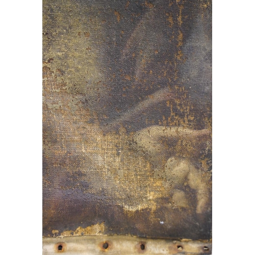 817 - 17th century Italian School, head and shoulders portrait of a religious male figure with eyes lookin... 
