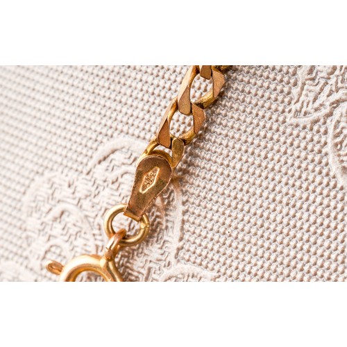 3 - 9 ct gold curb link chain, 46 cm long, gross weight approx. 7.4g