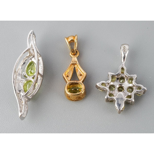 12 - Collection of 3 pendants to include two 9 ct gold Capelinha Sphene and diamond ones and a silver set... 