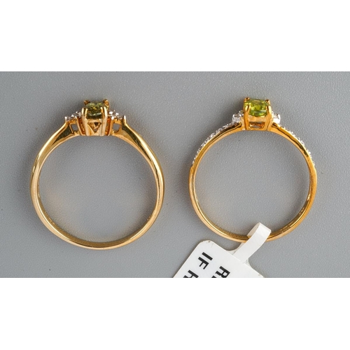 13 - Two 9ct gold gem set and diamond rings. To including Capelinha Sphene and diamond ring, together wit... 