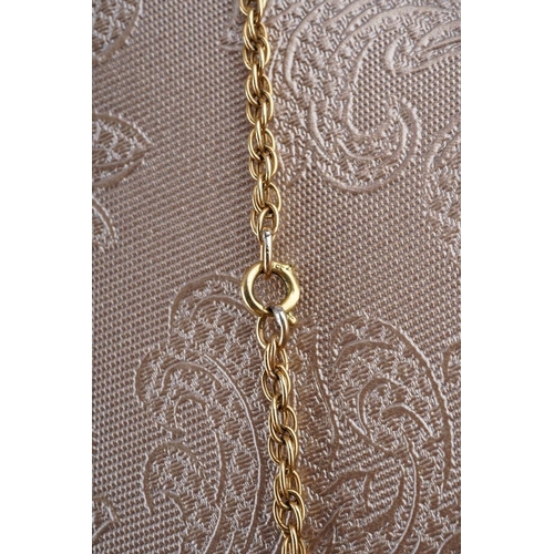 19 - Yellow metal ( marked 9 ct) chain, approx. length 58 cm, gross weight approx. 9.4g