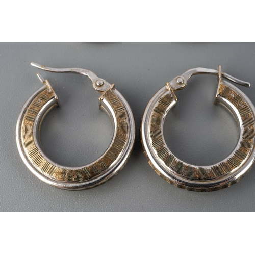 32 - Three pairs of 9ct White gold loop earrings, gross weight approx. 6.3g