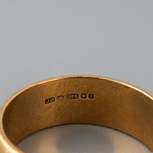 35 - 9ct gold wedding band, UK size U. gross weight approx. 5.8g