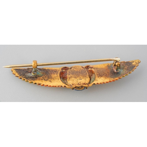 95 - An early 20th century Egyptian Revival brooch. Approx length 60mm, unmarked, assessed as gilt, appro... 