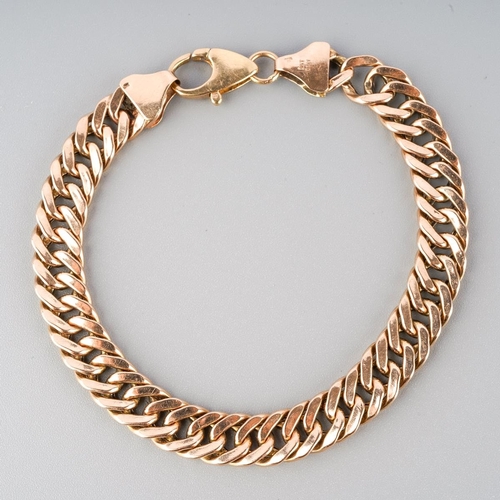 127 - A 9ct gold curb link bracelet, 19 cm long and 0.8 cm wide, gross weight approx. 9.9g