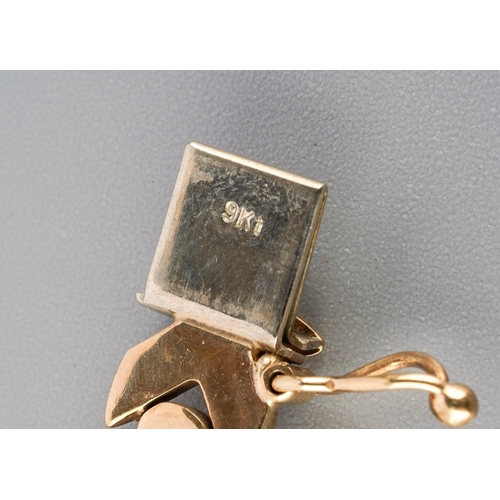 128 - A yellow metal ( marked 9 ct) bracelet, 19 cm long, approx. gross weight 10.2g