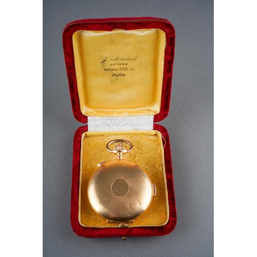 203 - An 18ct Gold Full hunter Moonphase pocket watch by Perret & Berthoud

A quarter repeating Chronograp... 