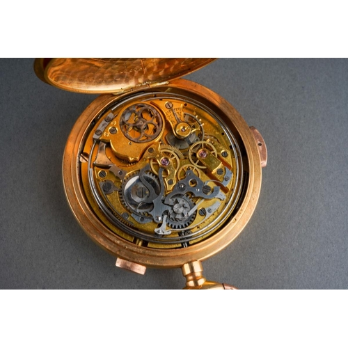 203 - An 18ct Gold Full hunter Moonphase pocket watch by Perret & Berthoud

A quarter repeating Chronograp... 