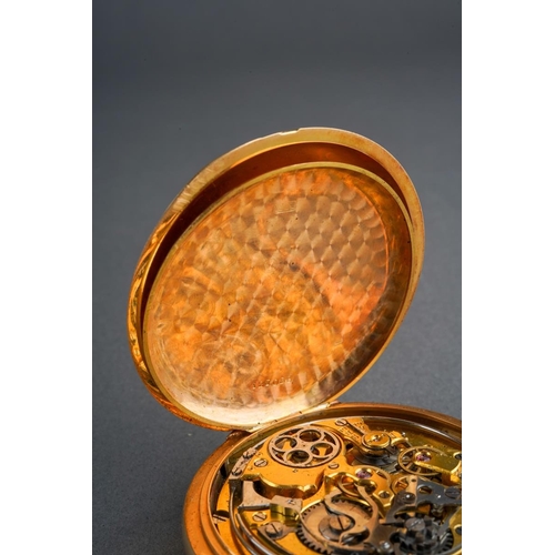 203 - An 18ct Gold Full hunter Moonphase pocket watch by Perret & Berthoud

A quarter repeating Chronograp... 