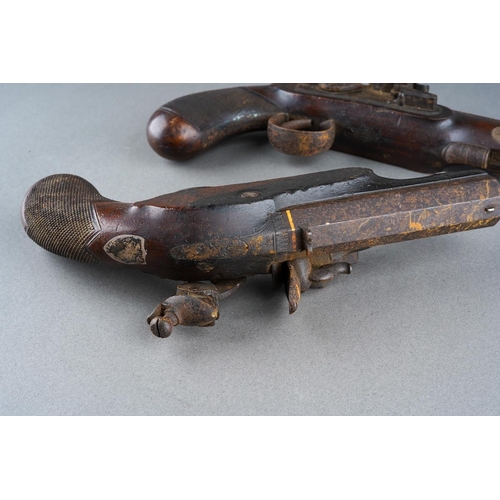 392 - A Pair of Flint Lock Pistols by Shaw

Length 7.5inches each, engraved with the makers name of ‘Shaw’... 