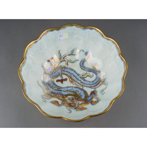 907 - A Wedgwood Dragon lustre bowl designed be Daisy Makeig-Jones, backstamp and painted pattern Z4821, a... 