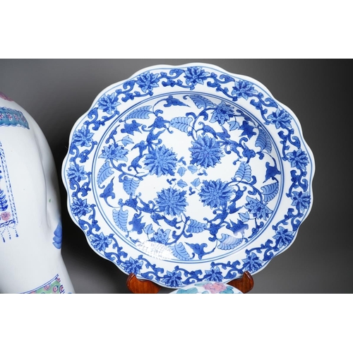 75 - A small collection of modern Chinese ceramics, comprising a garden seat in the form of an elephant, ... 