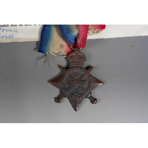 87 - A World War I death penny/plaque awarded to John William Booth, comes with a silk In Loving Memory b... 
