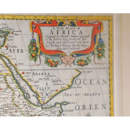 367 - Africa. Blome (Richard), A New Mapp of Africa Designed by Mounsir. Sanson Geographr. to the French K... 
