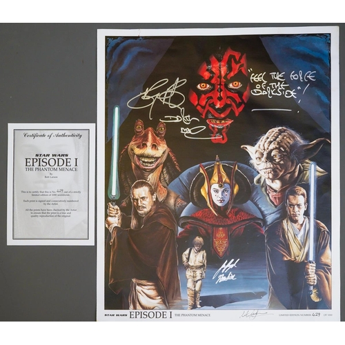 369 - A limited edition Star Wars The Phantom Menace I film poster signed by artist Rob Larson 