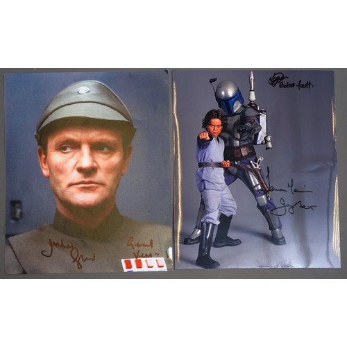 373 - Star Wars: a signed Daniel Logan and Temuera Morrison 10x8 inch colour photograph in character toget... 