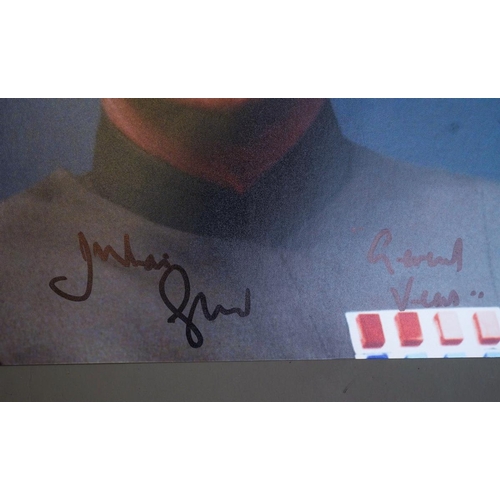 373 - Star Wars: a signed Daniel Logan and Temuera Morrison 10x8 inch colour photograph in character toget... 