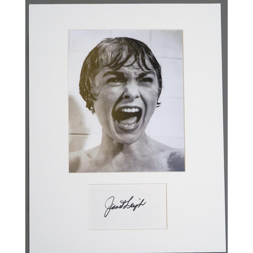 381 - Autograph: Janet Leigh, a black and white [16x12] Shower Scene photograph from Pyscho and signed alb... 