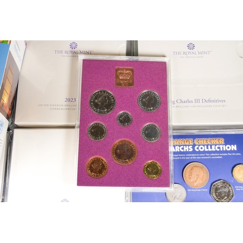 397 - Seven Royal Mint United Kingdom Brilliant Uncirculated Definitive Coin Sets, 2 x 2021, 2 x 2022, 1 x... 