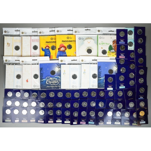 398 - UK COINS: A collection of current pictorial back 50 pence pieces all of children's story themes, inc... 