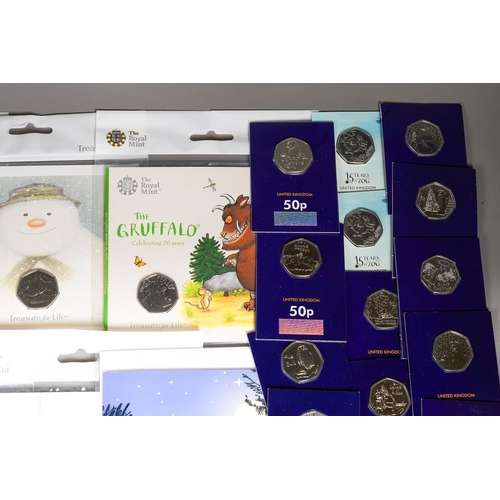 398 - UK COINS: A collection of current pictorial back 50 pence pieces all of children's story themes, inc... 