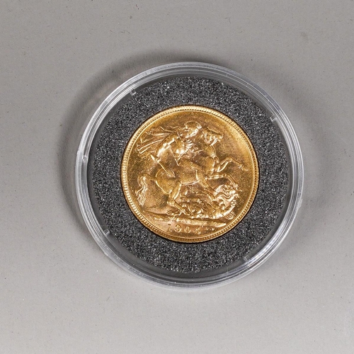 400 - An Edward VII 1904 Perth Mint full gold sovereign, comes with The London Mint Office documentation (... 