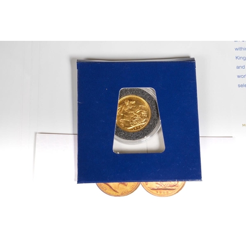 401 - An Edward VII 1902 Sydney mint gold full sovereign, comes with The London Mint Office documentation ... 