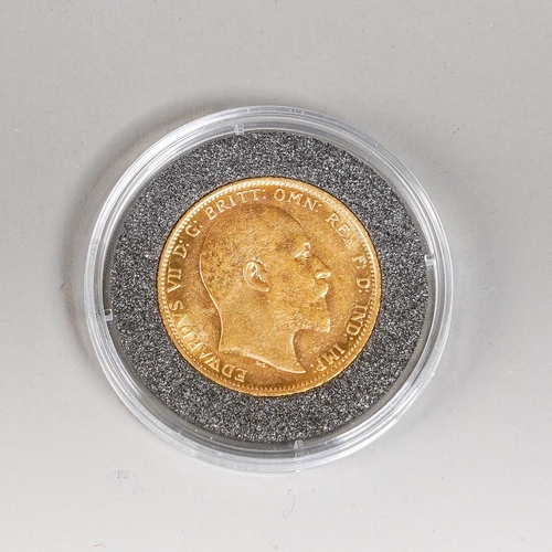 401 - An Edward VII 1902 Sydney mint gold full sovereign, comes with The London Mint Office documentation ... 
