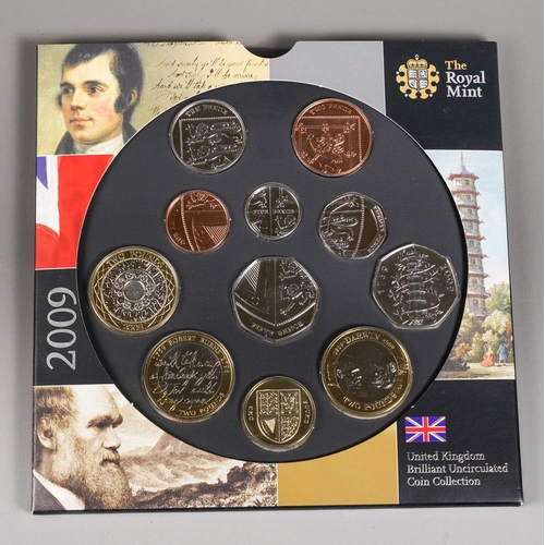 402 - A Royal Mint 2009 United Kingdom Brilliant Uncirculated Coin Collection of eleven coins, including K... 