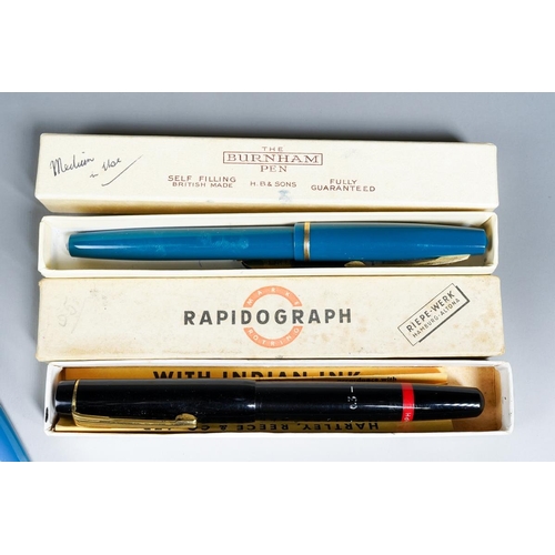 408 - A vintage Conway Stewart 3N lever fill maroon marbled fountain pen, the nib stamped 14c gold togethe... 