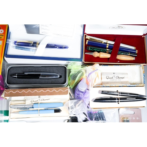 411 - Assorted fountain pens and cartridges to include: 3 x German Newo pens; Parker 