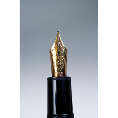 420 - A Montblanc Meisterstuck Trio to include a black and gilt Fountain Pen, 14k gold nib stamped 4810, t... 