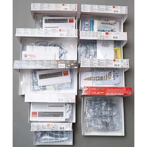 445 - Eleven Airfix boxed and unbuilt 1:72 scale model kits to include: Mikoyan-Gurevich MiG-17F 