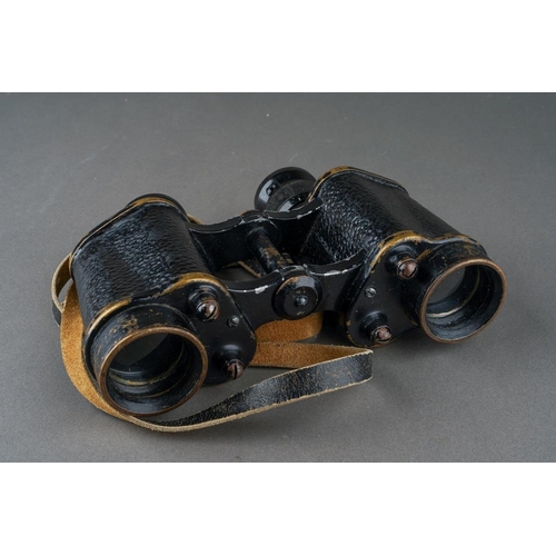 6 - A pair of WWII Taylor-Hobson 1942 military binoculars, serial number 289636 with leather strap [1]