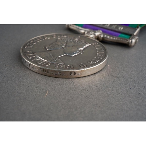 31 - ERII General Service Medal with Borneo Clasp to 23931757 Spr. DL Turner, Royal Engineers. Complete w... 