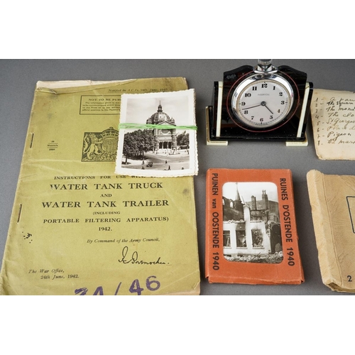 44 - A small group of World War Two memorabilia including black and white postcard packs from the 1940s O... 