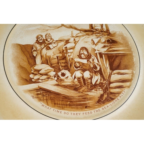 51 - A Grimwades Winton Bruce Bairnsfather plate, decorated with a sepia print titled 