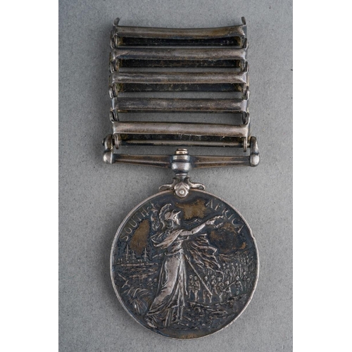 53 - A Queens South Africa Medal to Pte Davis Somerset Light Infantry, who was wounded at Colenso 

Queen... 
