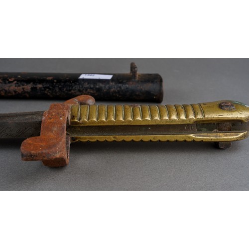 2 - A French 1842 pattern bayonet with steel hilt, the blade engraved and dated 1860., approx 69.5cm [1]