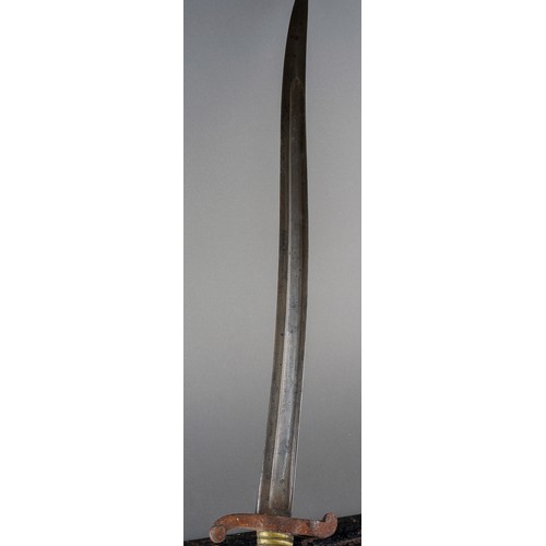 2 - A French 1842 pattern bayonet with steel hilt, the blade engraved and dated 1860., approx 69.5cm [1]