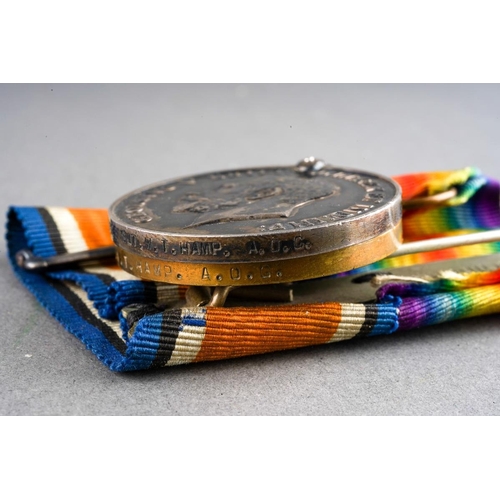 30 - A set of three WW1 medals, 05328 SJT.W.T. Hamp A.O.C on two 3725 William T. Hamp on the 3rd