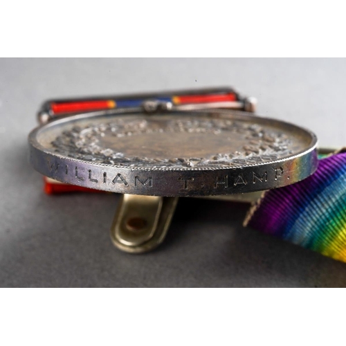 30 - A set of three WW1 medals, 05328 SJT.W.T. Hamp A.O.C on two 3725 William T. Hamp on the 3rd