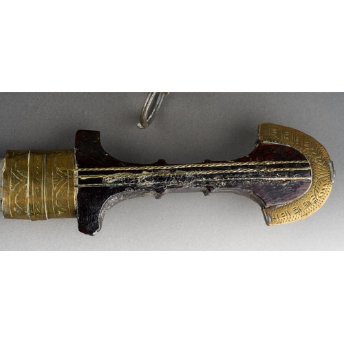 34 - Moroccan white metal Berber Jambiya Dagger, approx 41 cm long