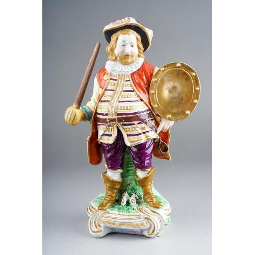 250 - A Derby figure of Falstall, circa 1820, incised marks to base, approx 22.5cm high [1]