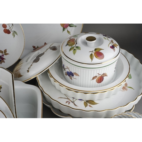 261 - Two boxes of Royal Worcester Evesham pattern oven to table wares and two pieces in the Wild Harvest ... 