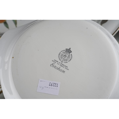 261 - Two boxes of Royal Worcester Evesham pattern oven to table wares and two pieces in the Wild Harvest ... 