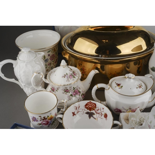 263 - A box of assorted ceramics, including two boxed Royal Worcester 